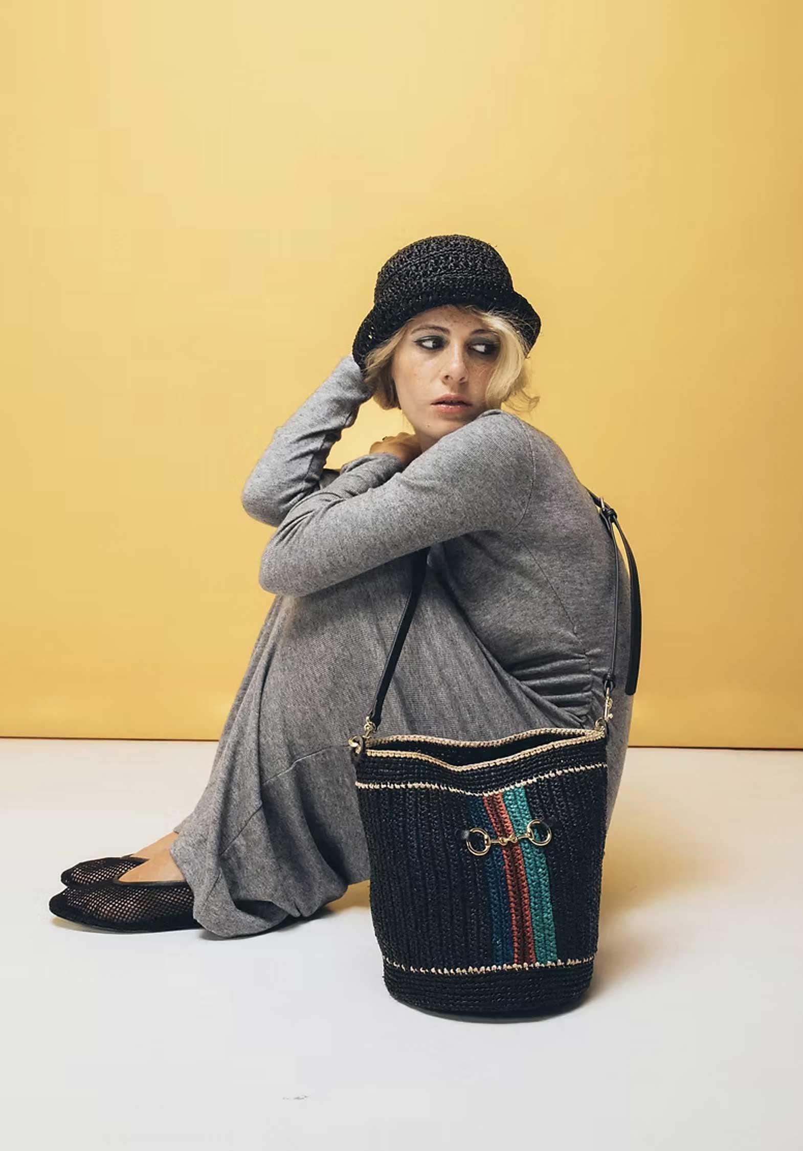A Point Etc | Raffia Soa Tote - Noir Raye Stripe Noir-Raye-It - Image 4