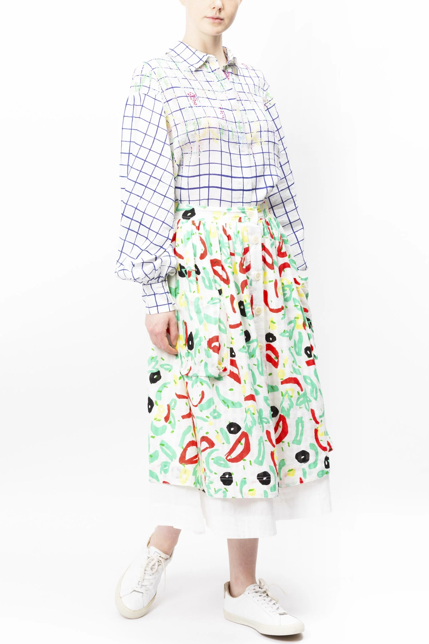 Mii | Abstract Printed Cotton Midi Skirt - Image 4