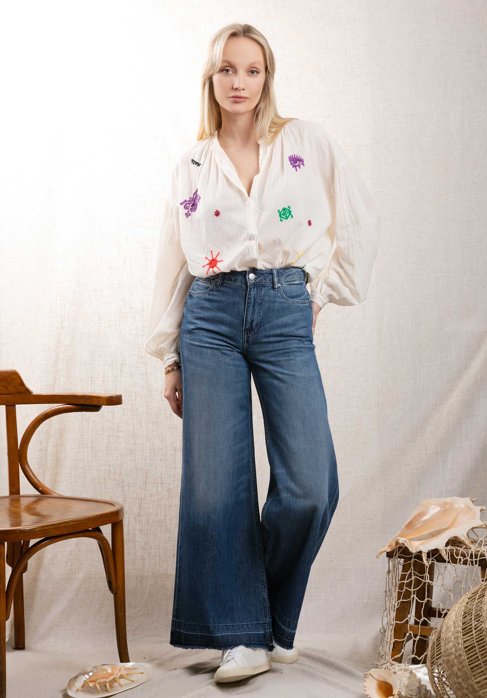 Acquaverde | Jeans Soulde - High-Rise Wide Leg Indigo Worn
