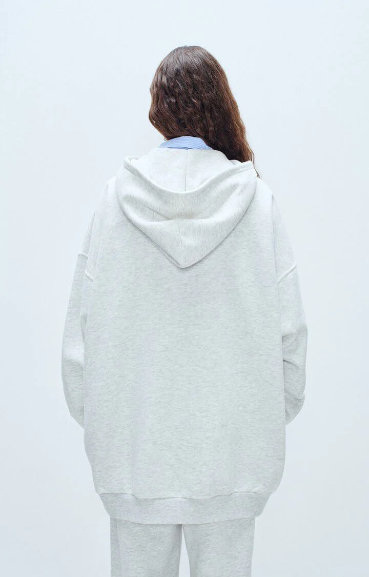 American Vintage | Baptown Oversized Zip Hoodie - Heather Grey - Image 2