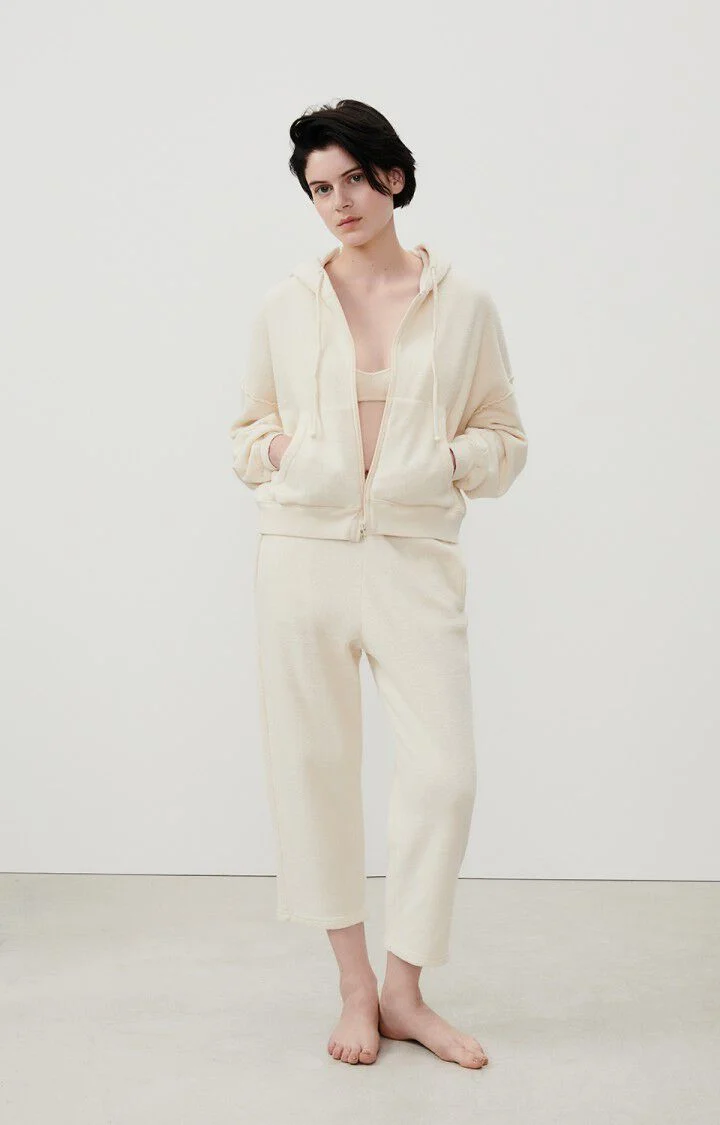 American Vintage | Zip-Front Cotton Hooded Jacket - Ecru - Image 4