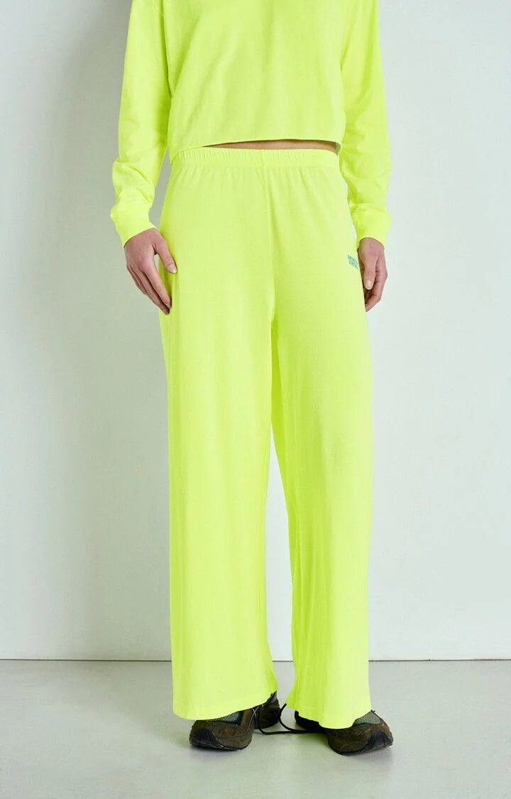 American Vintage | Fluorescent Yellow Cotton Jogger Pant Jaune-Fluo