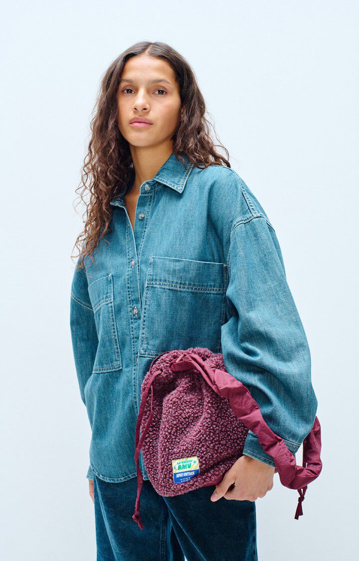 American Vintage | Hoktown Recycled Shearling Bucket Bag - Bordeaux Bordeaux-Chine