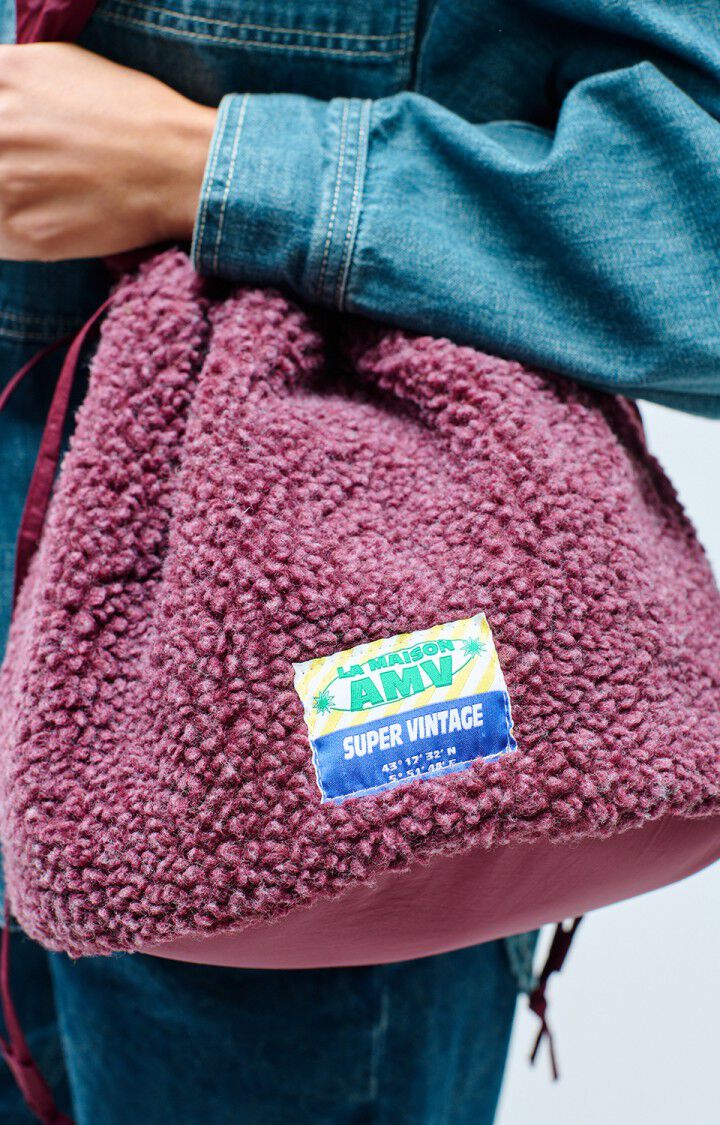 American Vintage | Hoktown Recycled Shearling Bucket Bag - Bordeaux Bordeaux-Chine - Image 2
