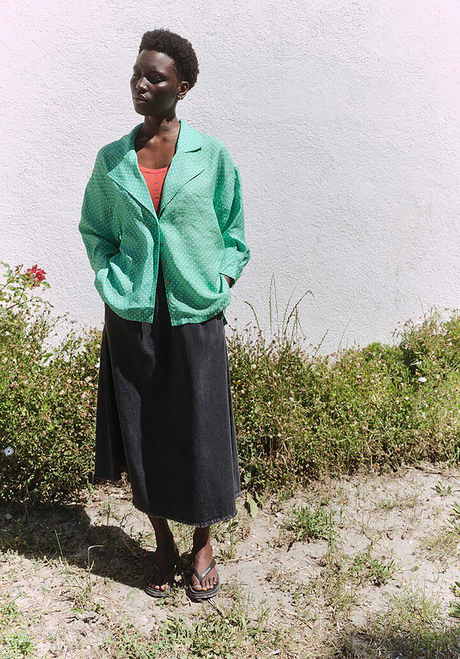 American Vintage | Jazy Long Denim Skirt - Faded Black - Image 4