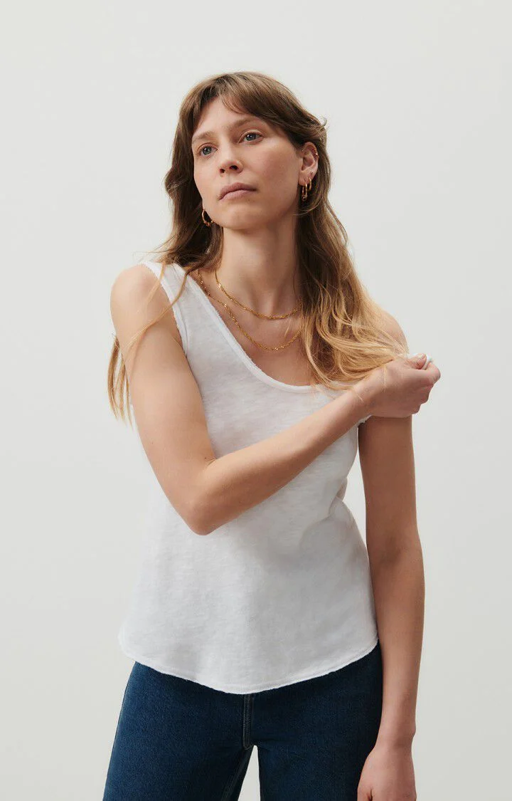 American Vintage | Tank Top in White Cotton - Relaxed Fit