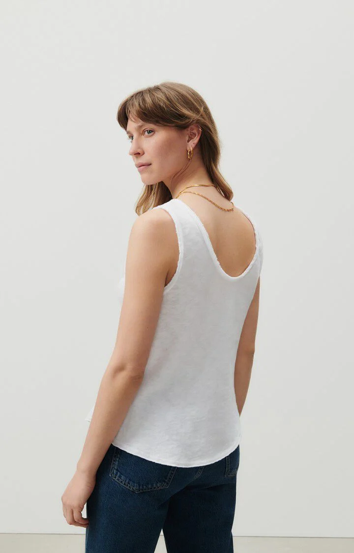 American Vintage | Tank Top in White Cotton - Relaxed Fit - Image 2