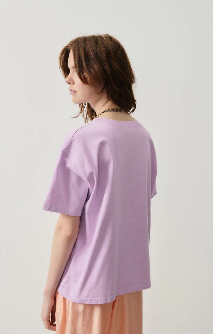 American Vintage | Soft Cotton Crew Tee in Violet Parme-Vintage - Image 2