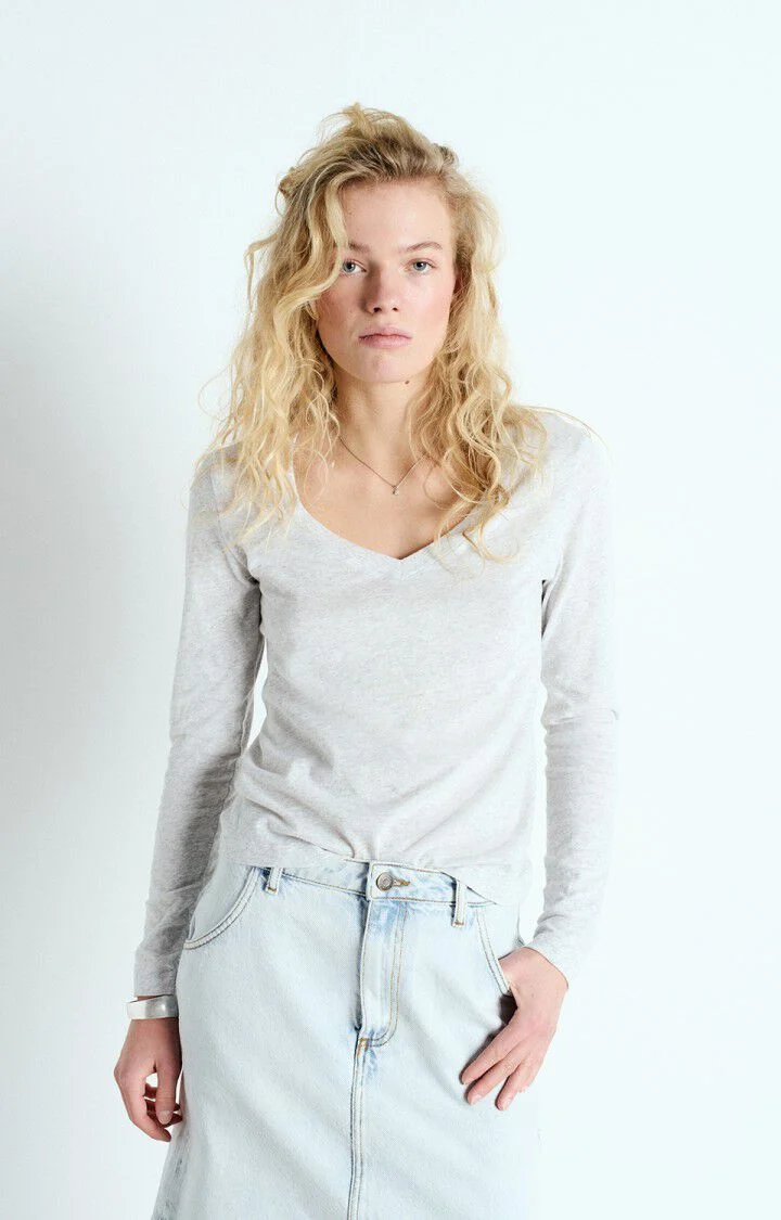 American Vintage | Relaxed Cotton Crew T-Shirt - White Polaire-Chine