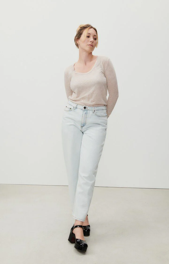 American Vintage | Jacksonville Long-Sleeved T-Shirt - Cream Chine Creme-Chine - Image 2