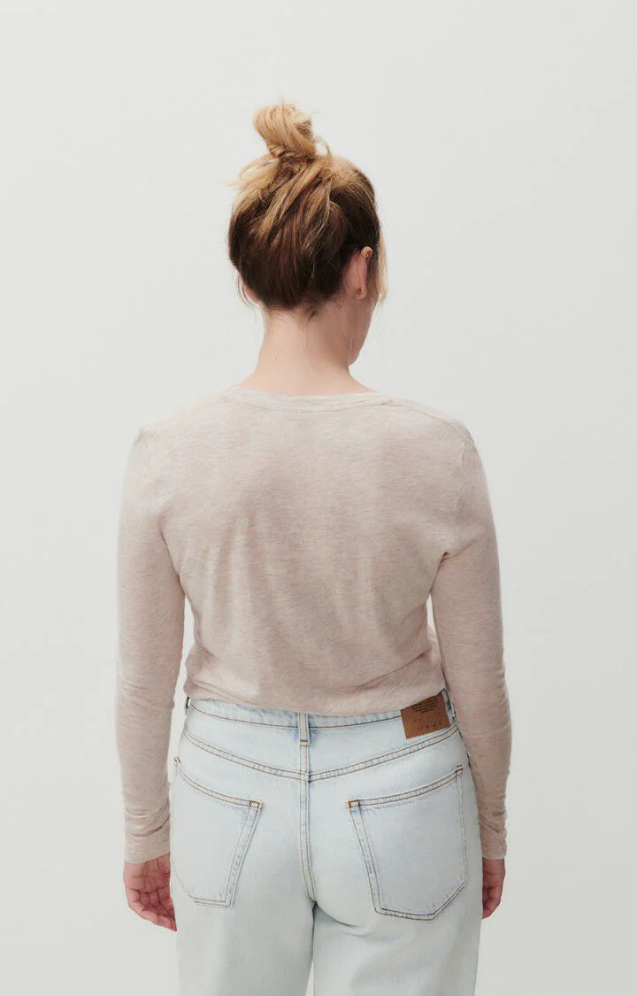 American Vintage | Jacksonville Long-Sleeved T-Shirt - Cream Chine Creme-Chine - Image 3