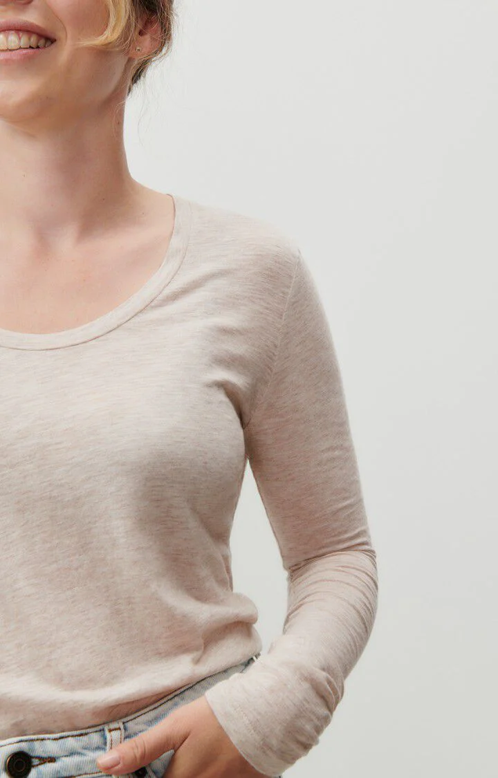American Vintage | Jacksonville Long-Sleeved T-Shirt - Cream Chine Creme-Chine - Image 6
