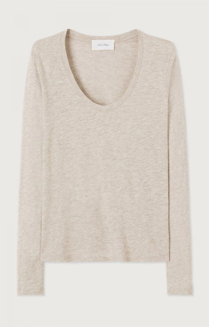 American Vintage | Jacksonville Long-Sleeved T-Shirt - Cream Chine Creme-Chine - Image 7
