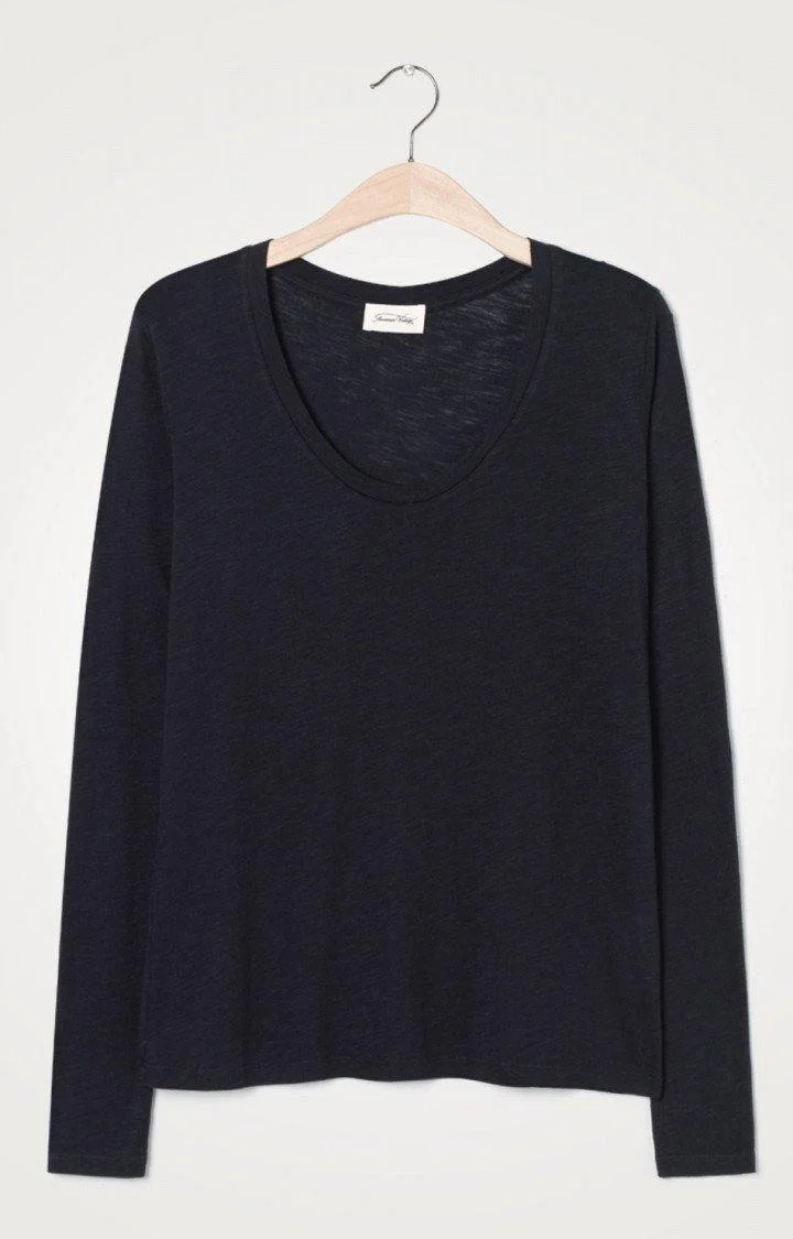 American Vintage | Jacksonville Long-Sleeved Fitted T-Shirt - Black