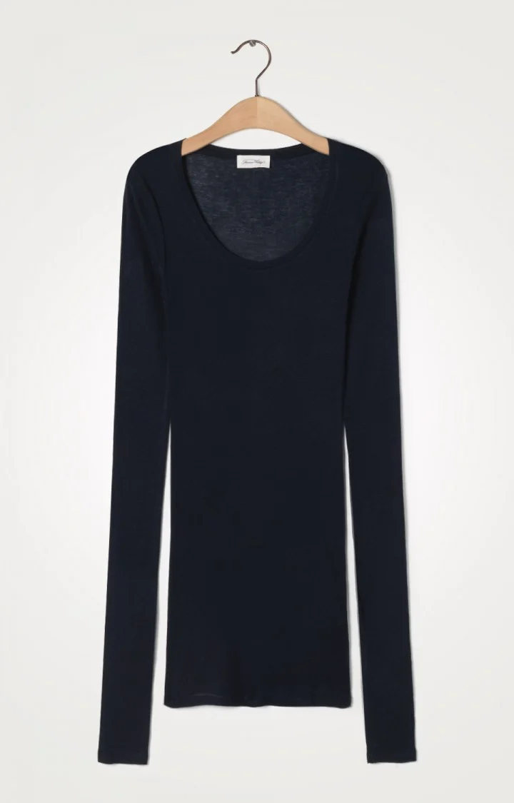 American Vintage | Massachusetts Long-Sleeve Tee - Supima Cotton Navy - Image 4