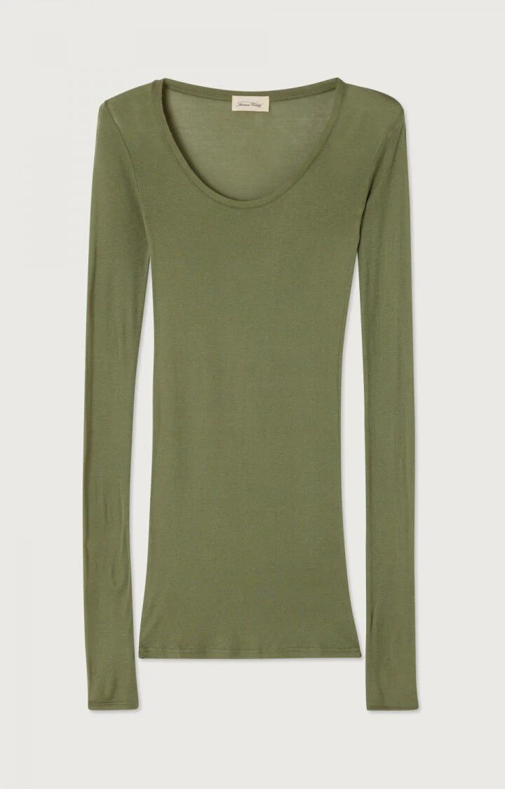 American Vintage | Massachusetts Long-Sleeved T-Shirt - Sage Green Sauge-Vintag - Image 6