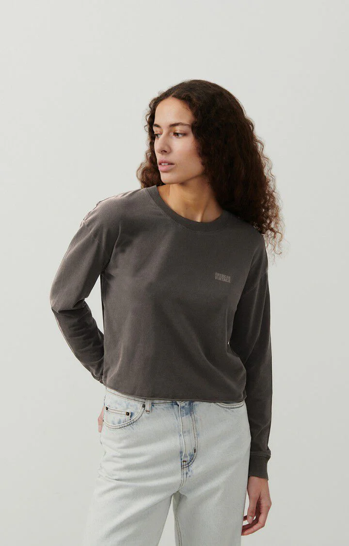 American Vintage | Long-Sleeved Crewneck Tee - Black Carbone-Vint