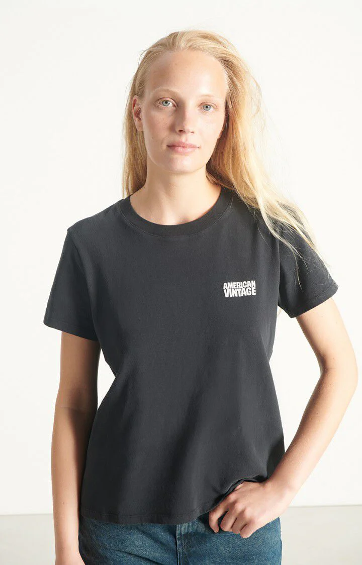 American Vintage | Ykobow Cotton Jersey T-Shirt - Black Tenebre