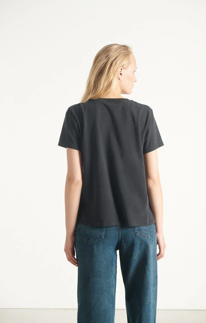 American Vintage | Ykobow Cotton Jersey T-Shirt - Black Tenebre - Image 2