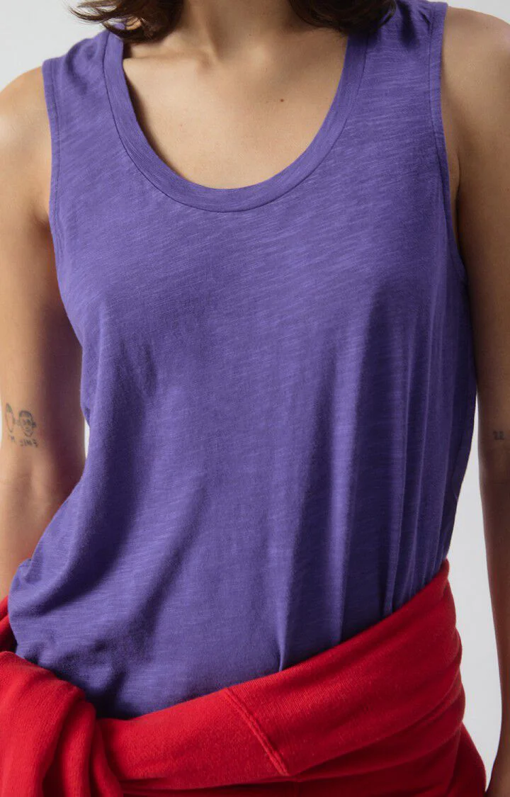 American Vintage | U-Neck Straight Tank Top - Dusty Blue Myrtille-Vint - Image 3