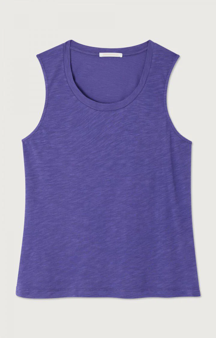 American Vintage | U-Neck Straight Tank Top - Dusty Blue Myrtille-Vint - Image 5