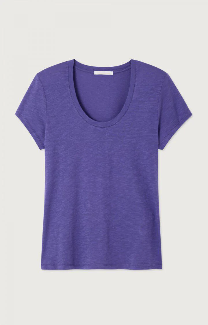 American Vintage | Jacksonville U-Neck T-Shirt - Soft Blue Myrtille-Vint - Image 5