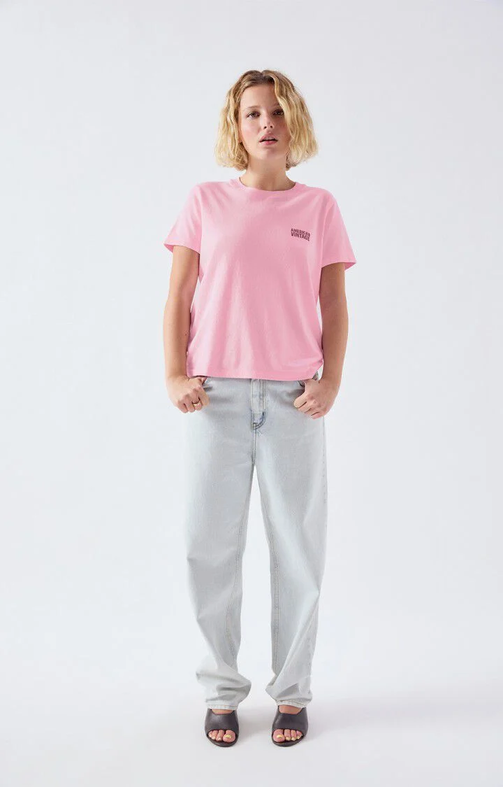 American Vintage | Cotton T-Shirt - Sporty Essential Bonbon - Image 4