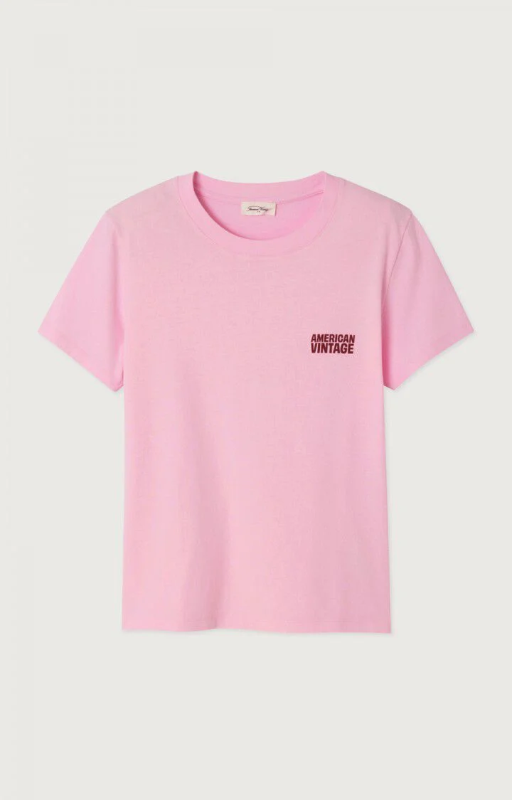 American Vintage | Cotton T-Shirt - Sporty Essential Bonbon - Image 9