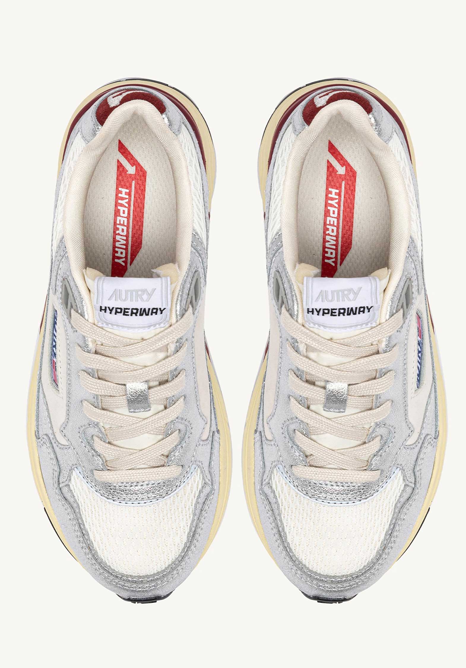 Autry | Hyperway Low Sneaker - Silver & Syrah Silver-Syrah - Image 6