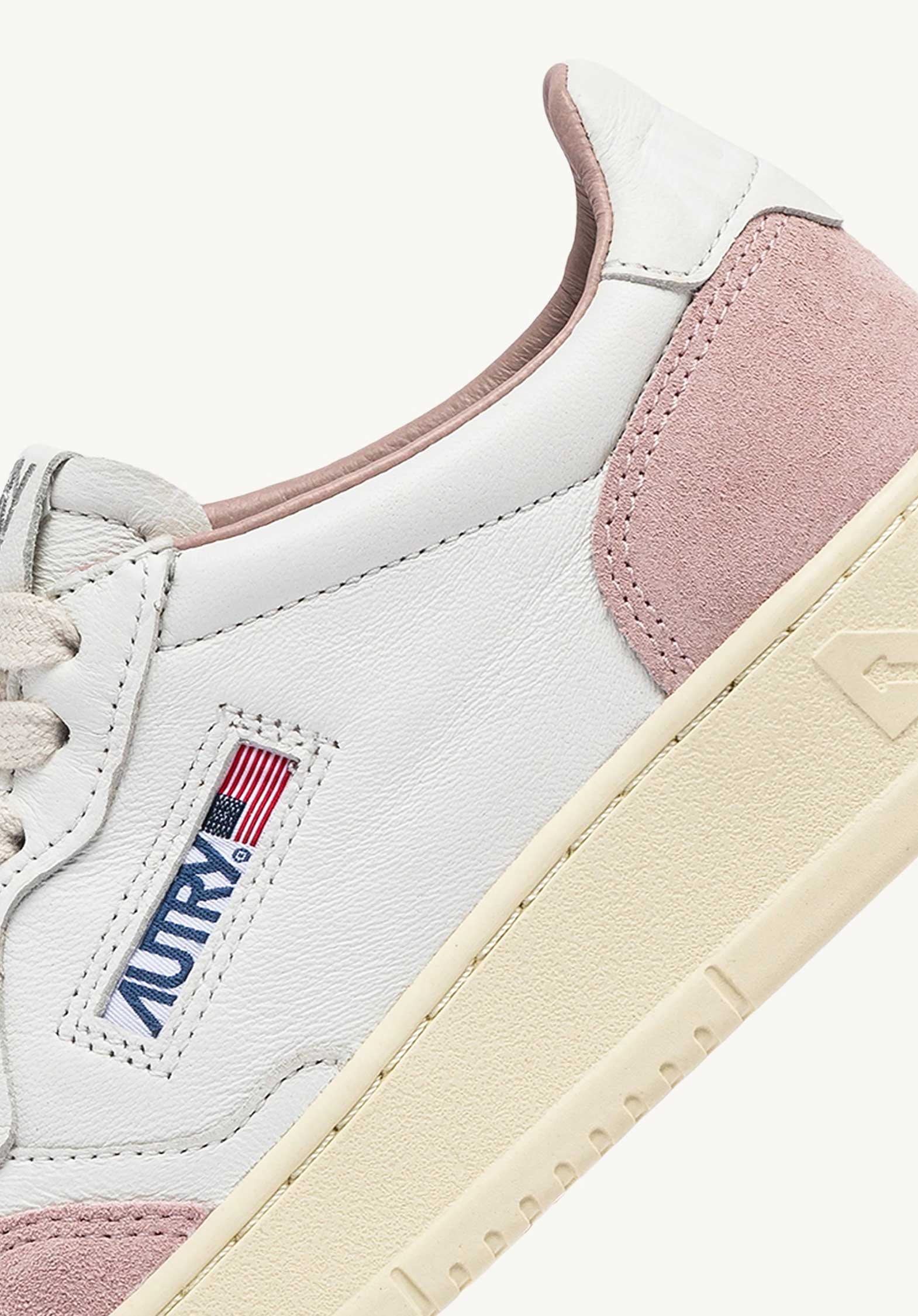 Autry | Medalist Low GS Sneaker - White with Powder Green Heel White-Powder - Image 6