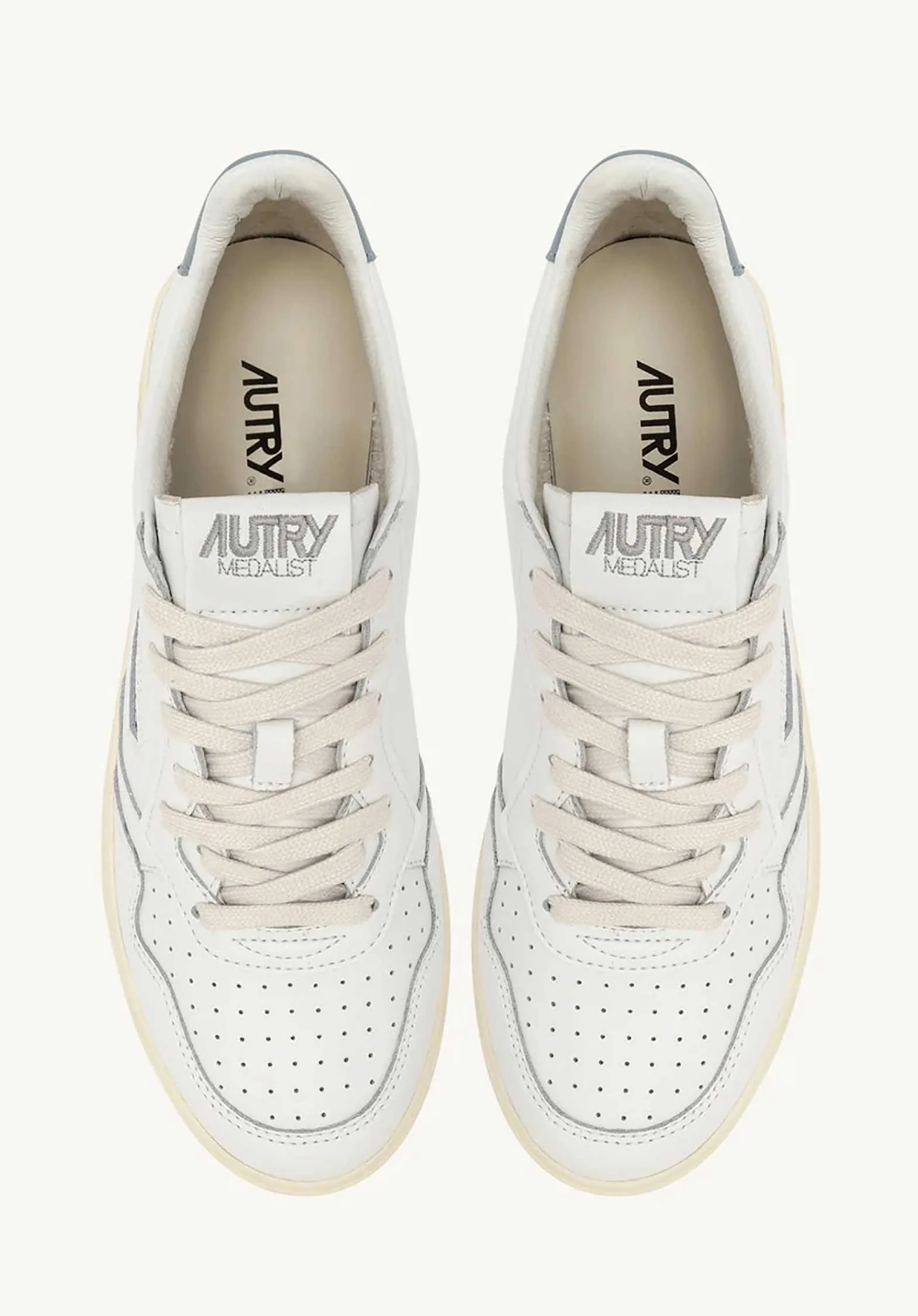Autry | Medalist Low Sneaker - White, Silver & Blue White-Silver-Blue - Image 3