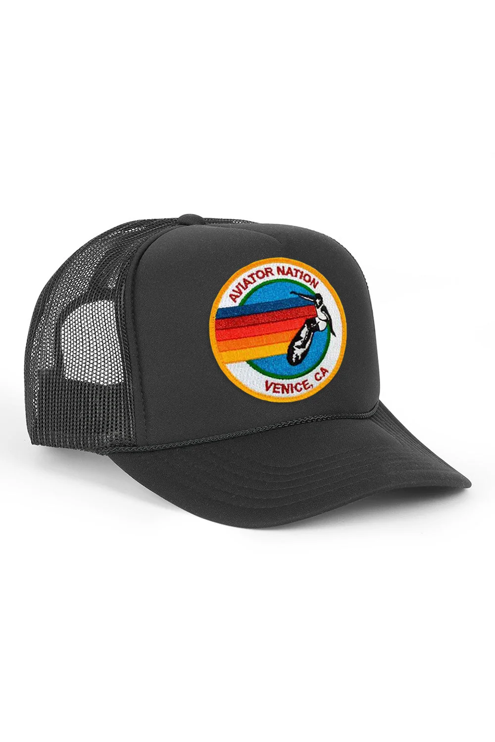 Aviator Nation | Signature Logo Vintage Trucker Hat - Black