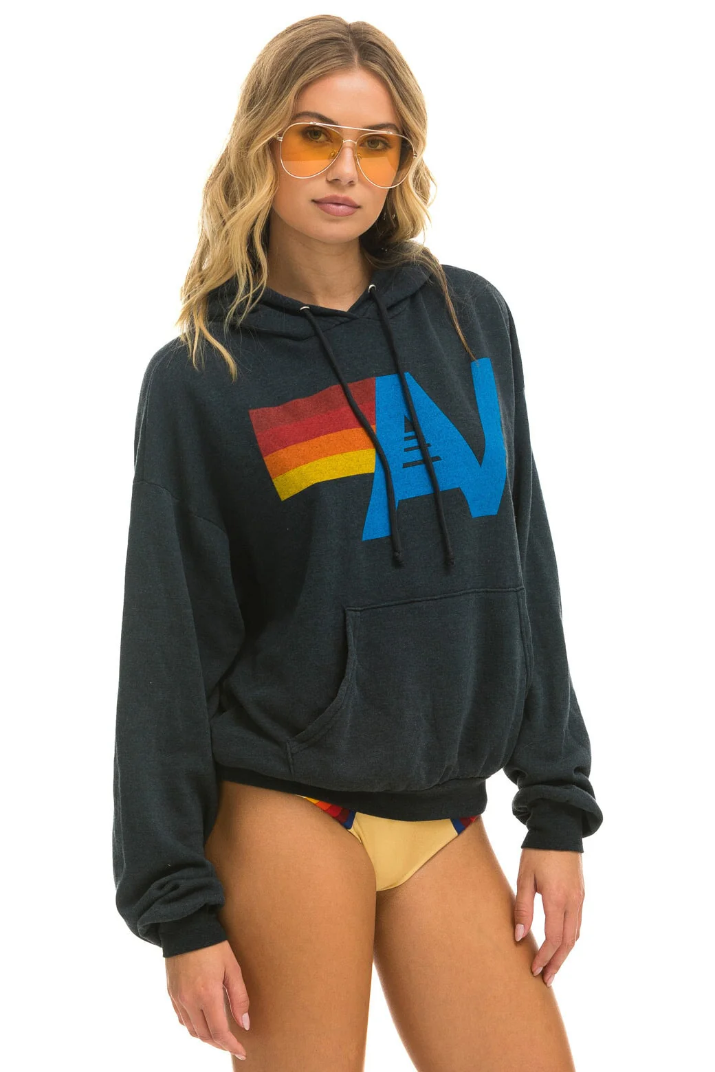 Aviator Nation | Relaxed Logo Hoodie - Tri-Blend Charcoal - Image 3