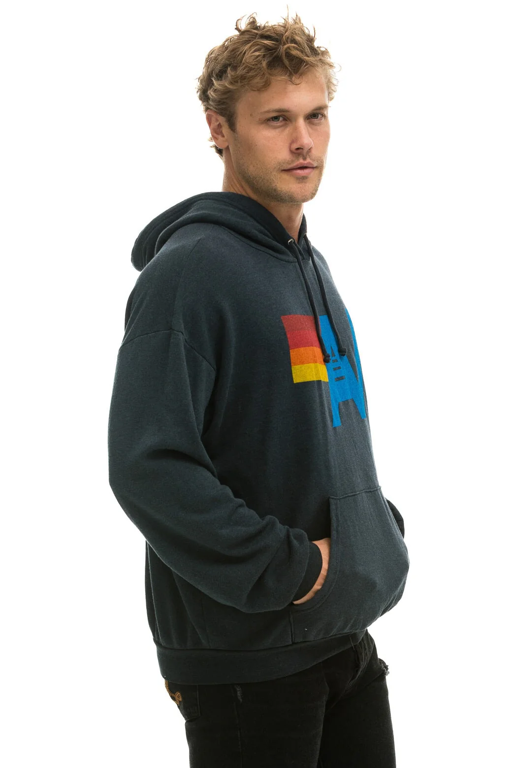 Aviator Nation | Relaxed Logo Hoodie - Tri-Blend Charcoal - Image 4