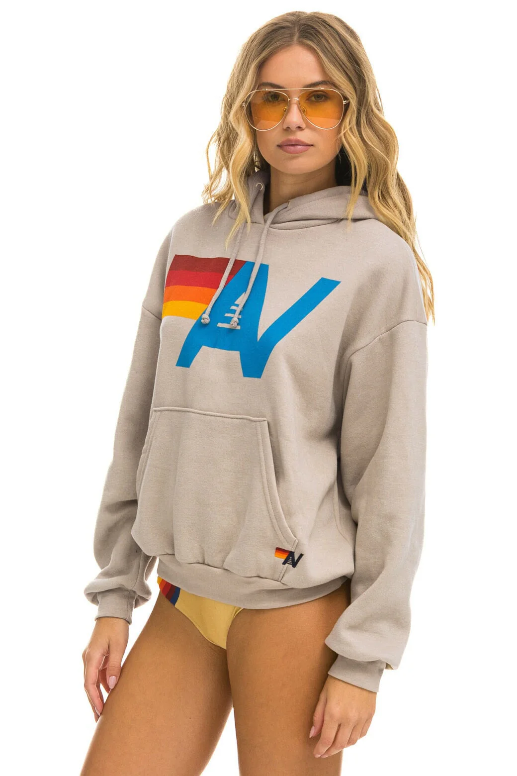 Aviator Nation | Relaxed Logo Hoodie in Sand - Image 3