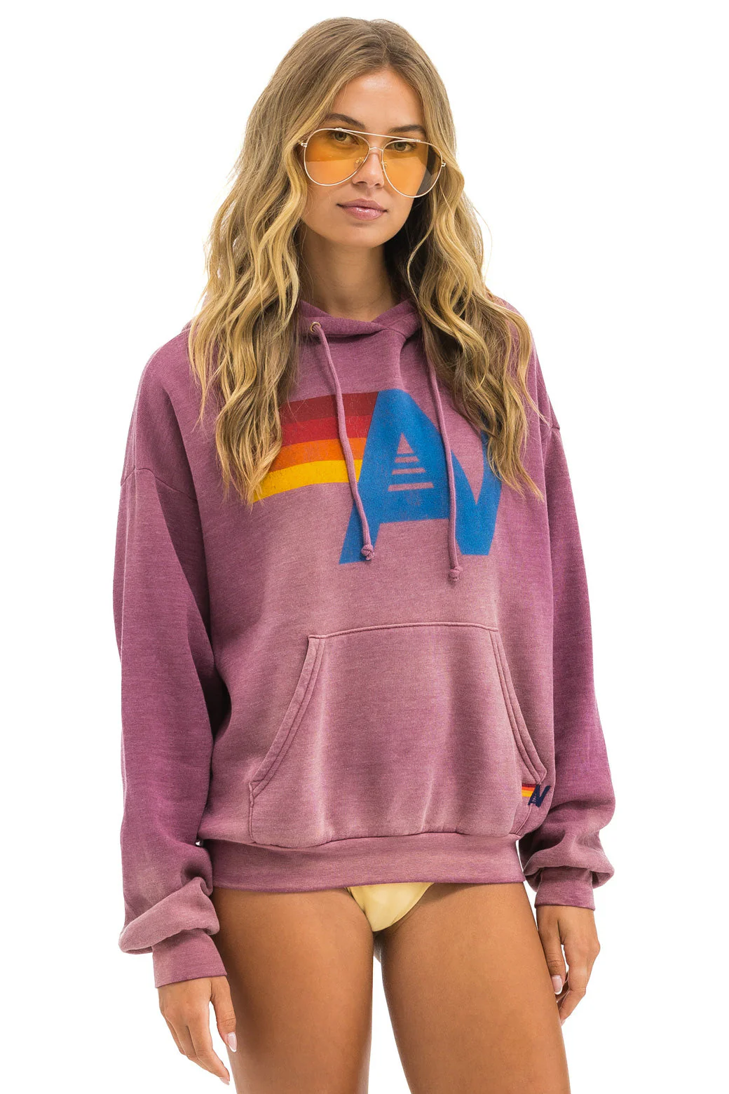 Aviator Nation | Vintage Logo Hoodie Faded-Berry