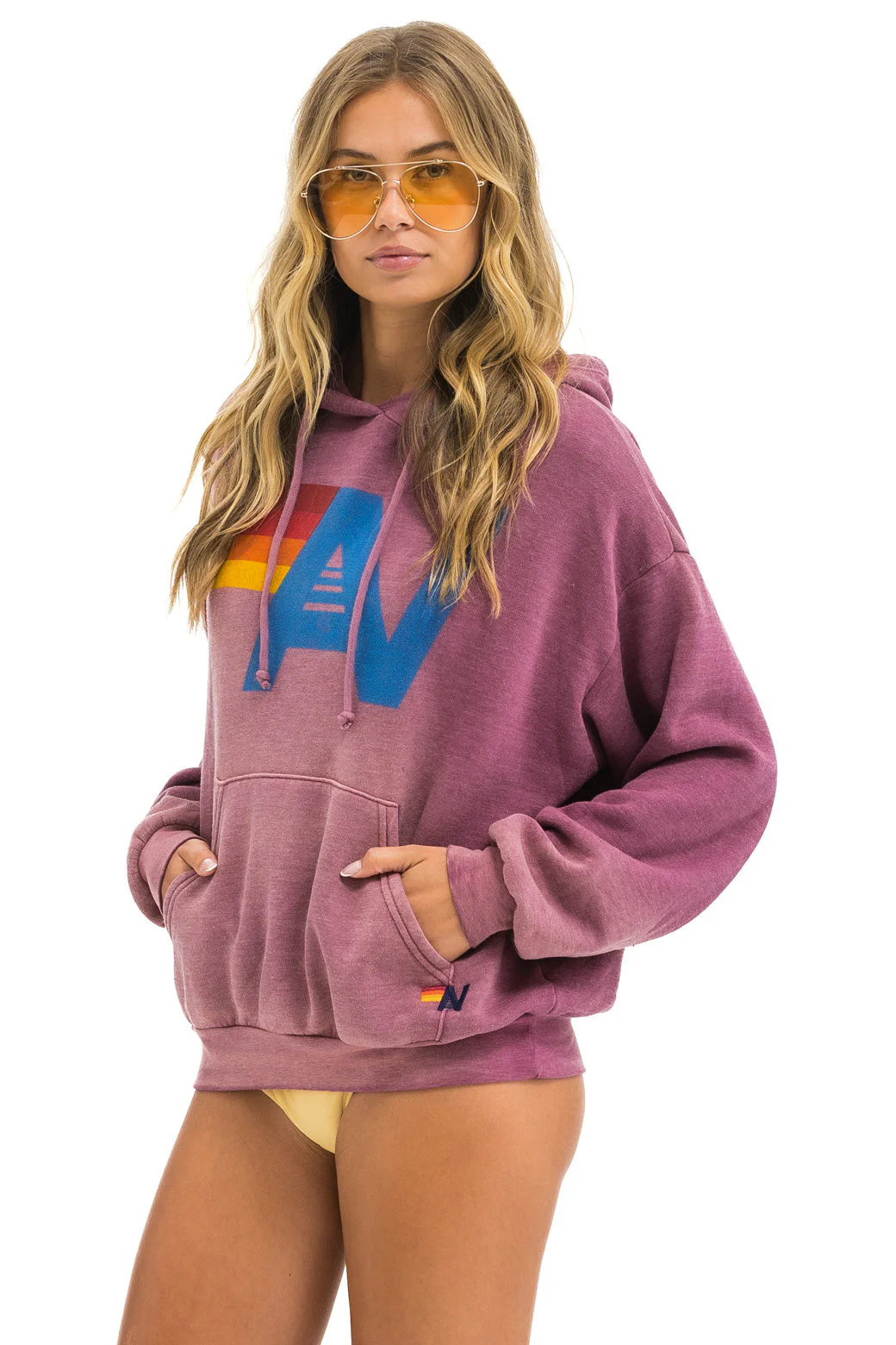 Aviator Nation | Vintage Logo Hoodie Faded-Berry - Image 3