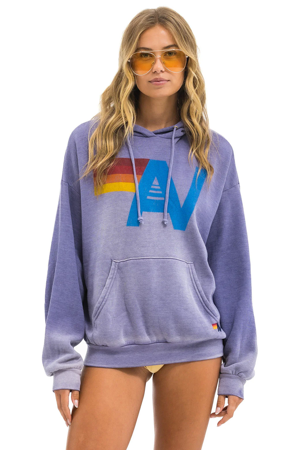 Aviator Nation | Vintage Logo Hoodie Faded-Grape - Image 2