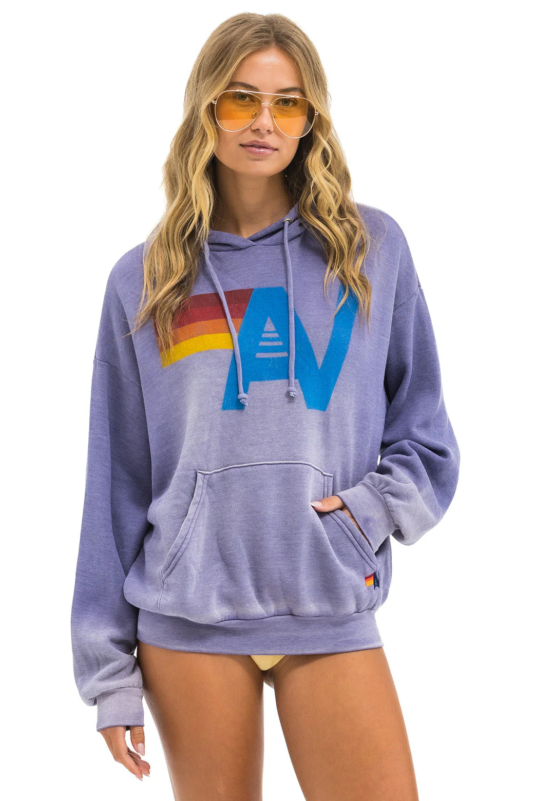 Aviator Nation | Vintage Logo Hoodie Faded-Grape - Image 3