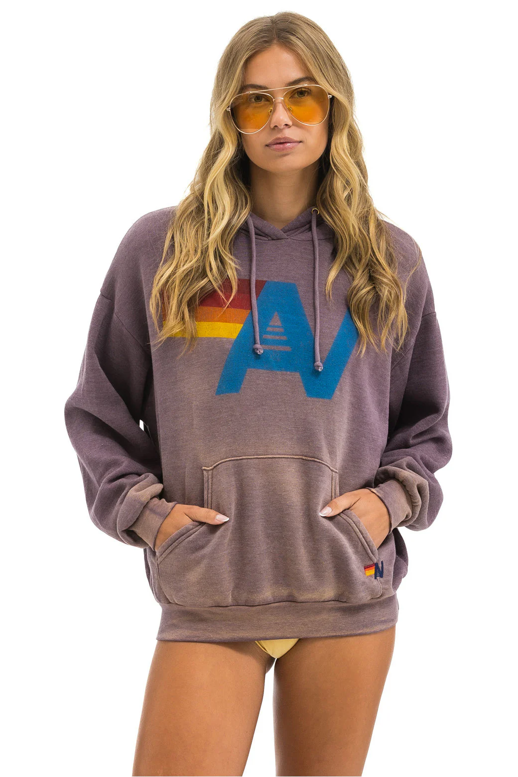 Aviator Nation | Vintage Logo Hoodie - Faded-Mocha - Image 2