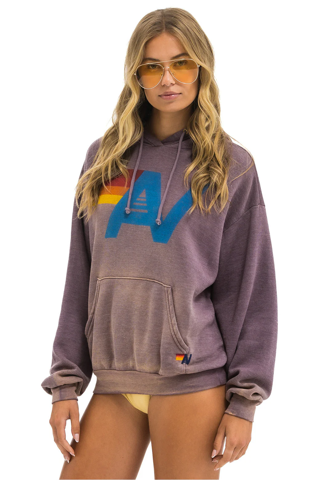 Aviator Nation | Vintage Logo Hoodie - Faded-Mocha - Image 3