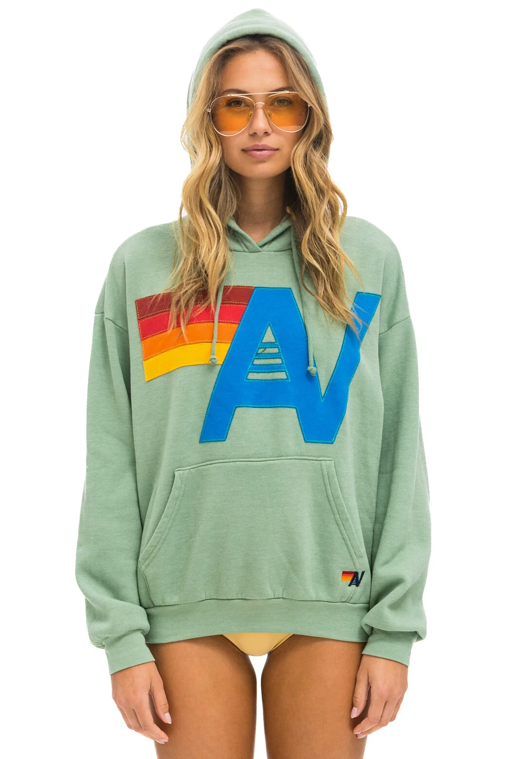 Aviator Nation | Hoodie Hdprxstlo - Vintage Wash Pullover Sage - Image 5