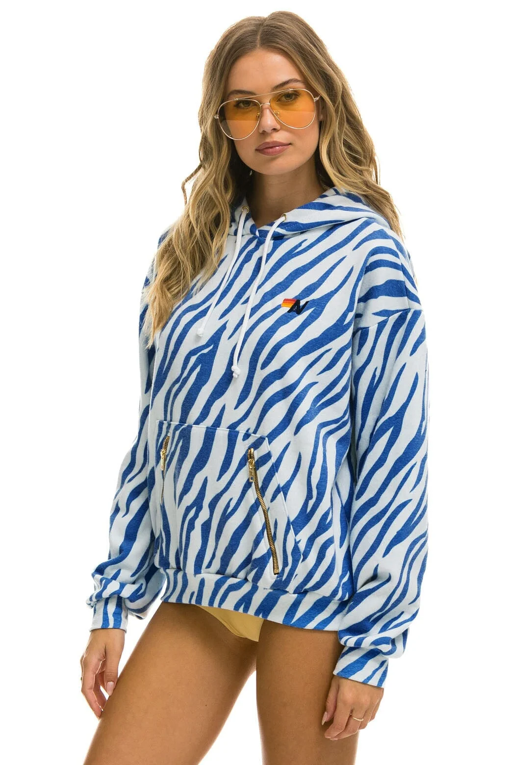 Aviator Nation | Relaxed Hoodie - Broken-In Cotton Fleece Blue-Tiger