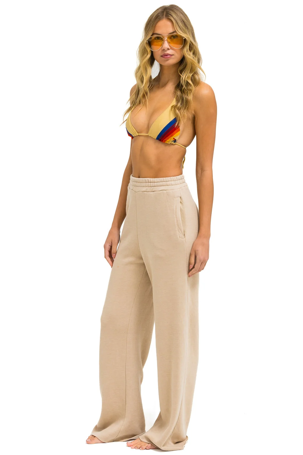 Aviator Nation | Wide Leg Pocket Sweatpant - Sand - Image 3