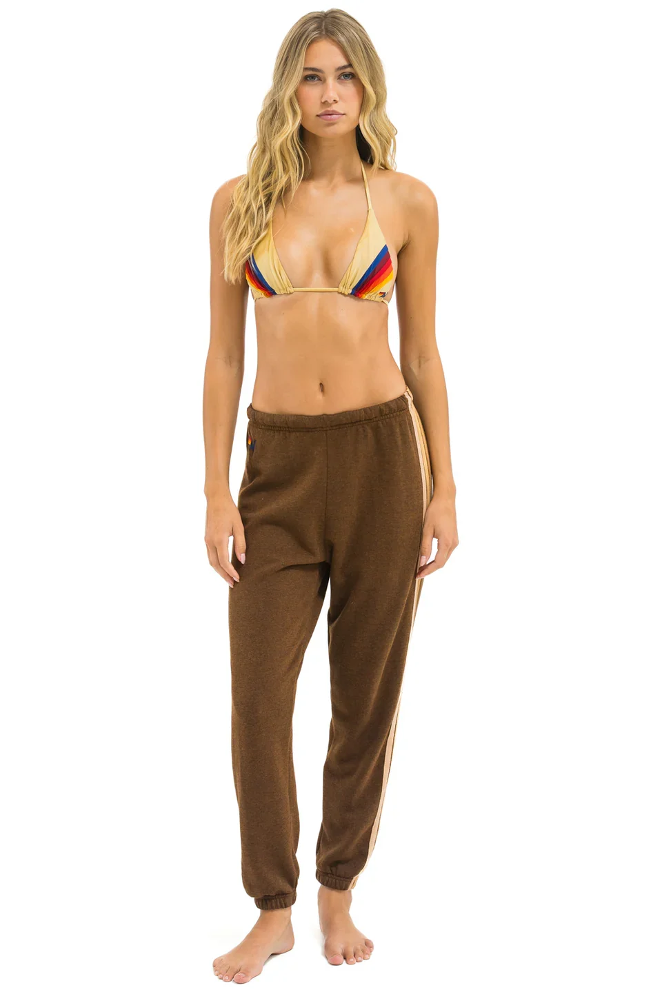 Aviator Nation | 5-Stripe Sweatpants - Chocolate-Espresso
