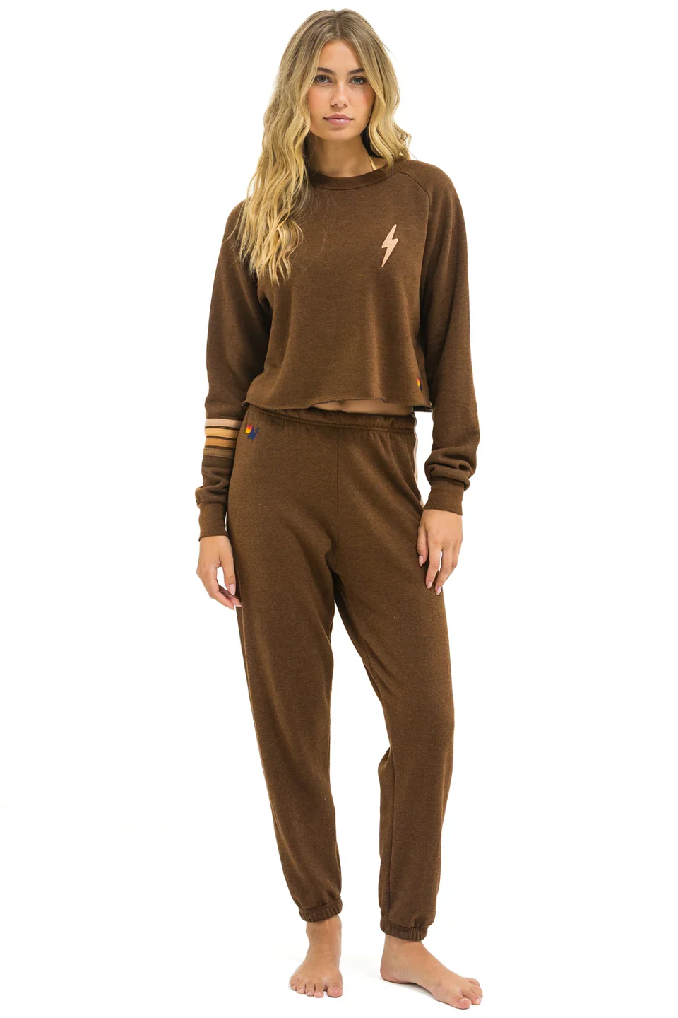 Aviator Nation | Rugby-Stitch Sweatshirt - Chocolate-Espresso - Image 2