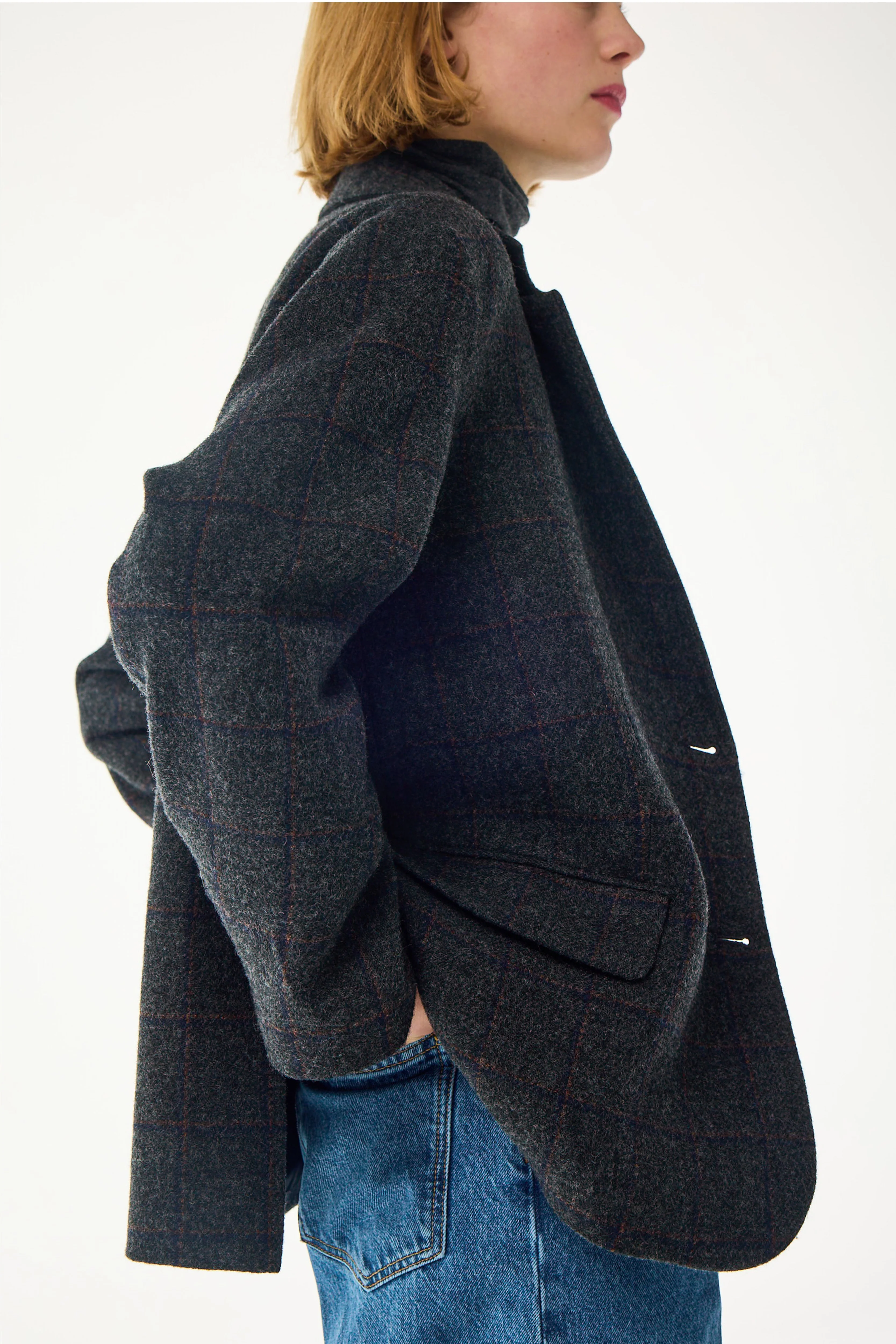 Belle Piece | Oversized Wool Blazer - London-ac in Grey Anthra - Image 4
