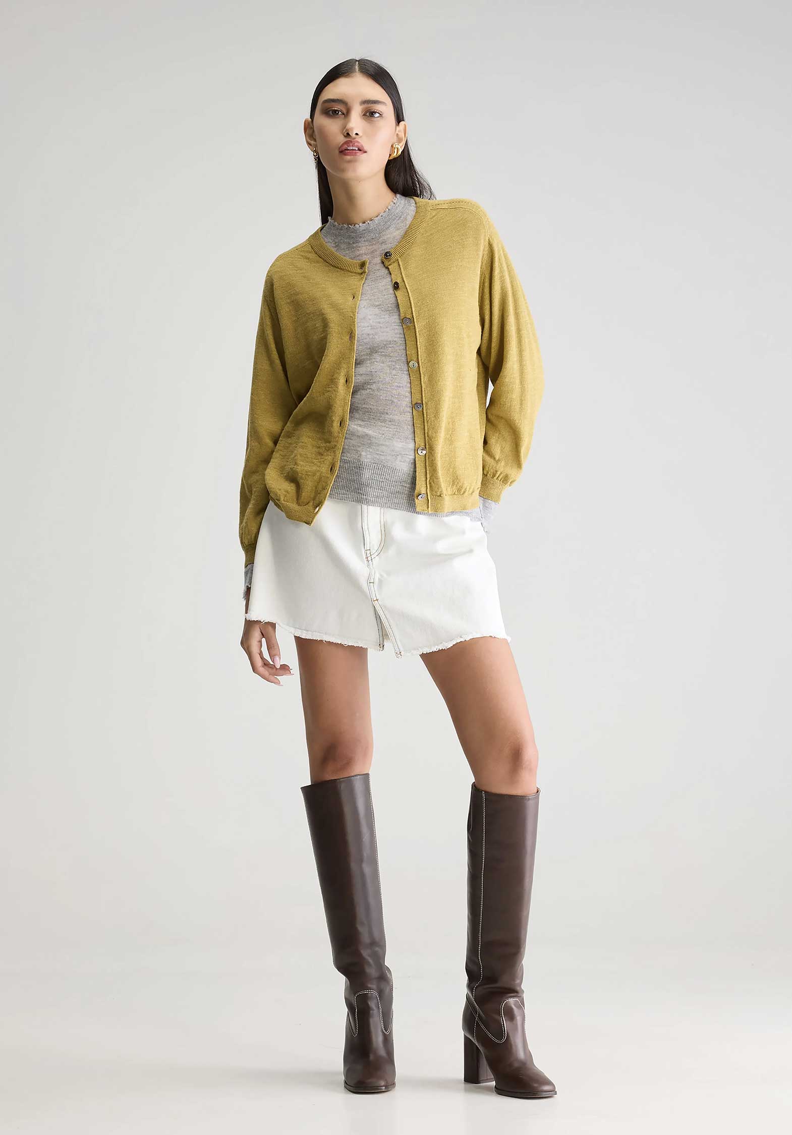 Bellerose | Hammer-Sleeve Linen Cardigan - Antique-Gold - Image 2