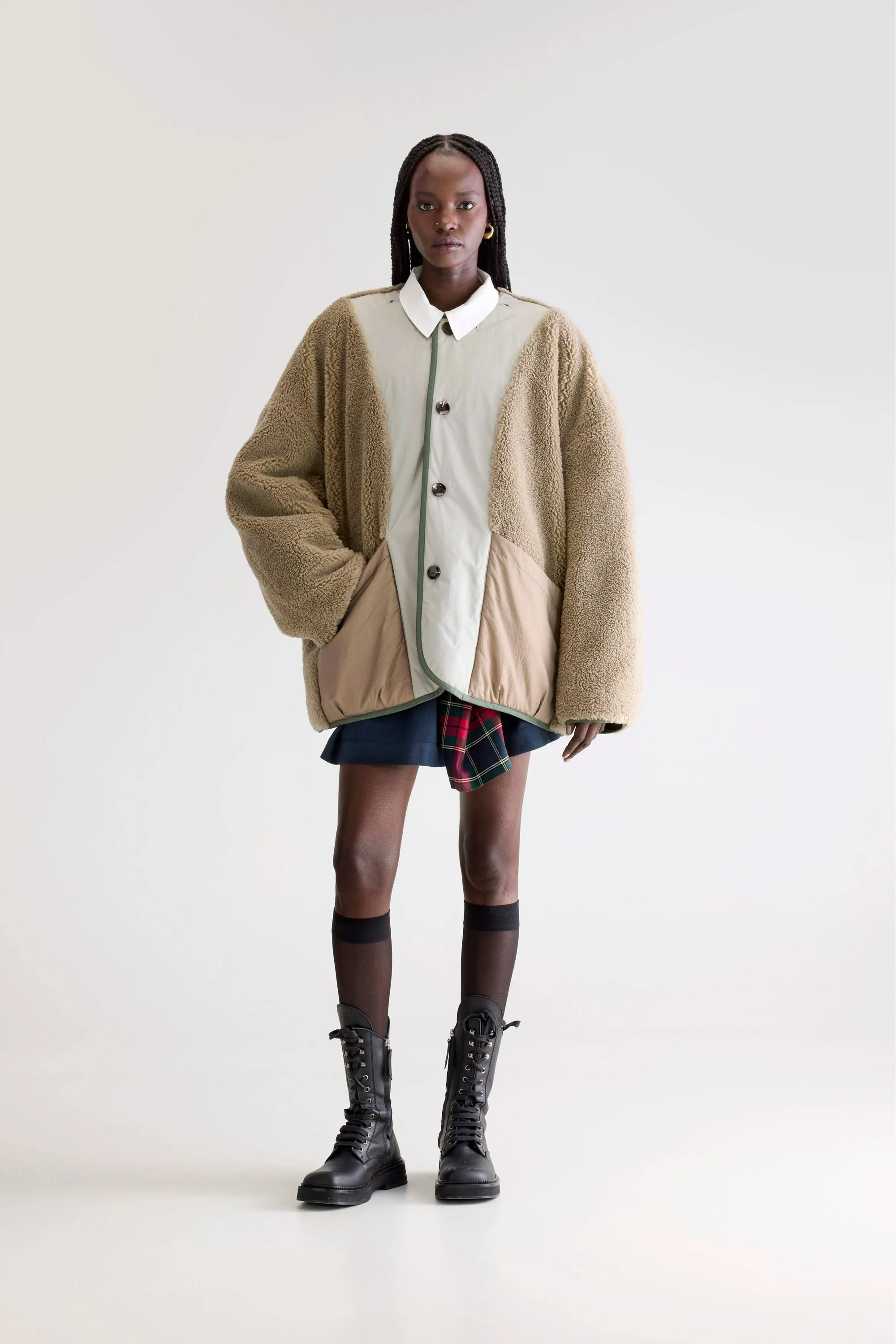 Bellerose | Reversible Quilted & Teddy Coat - Hampton Eucalyptus - Image 3
