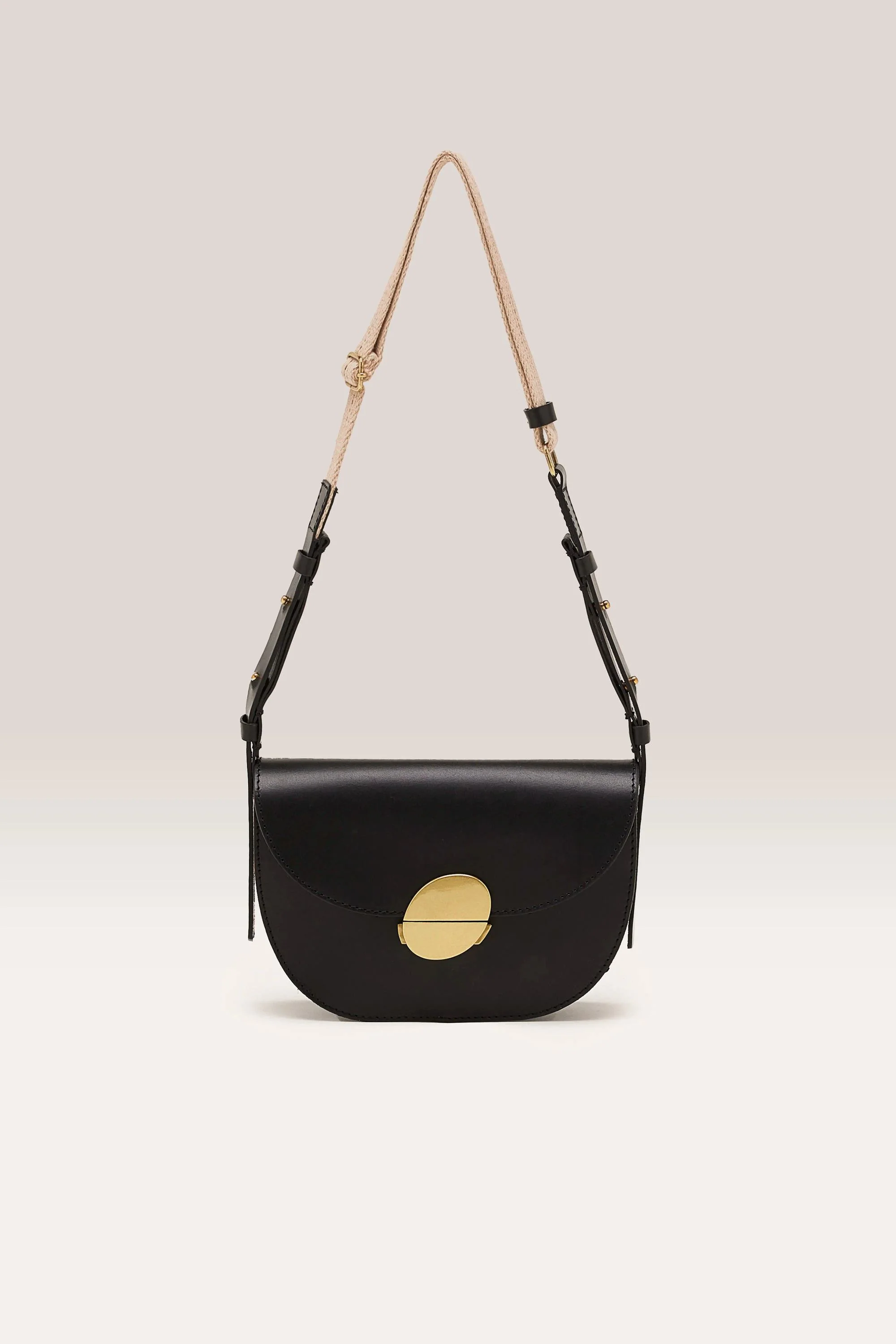 Bellerose | Sicoco Half-Moon Crossbody Bag - Leather Black - Image 2